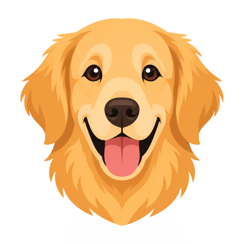 StickyPup golden retriever mascot